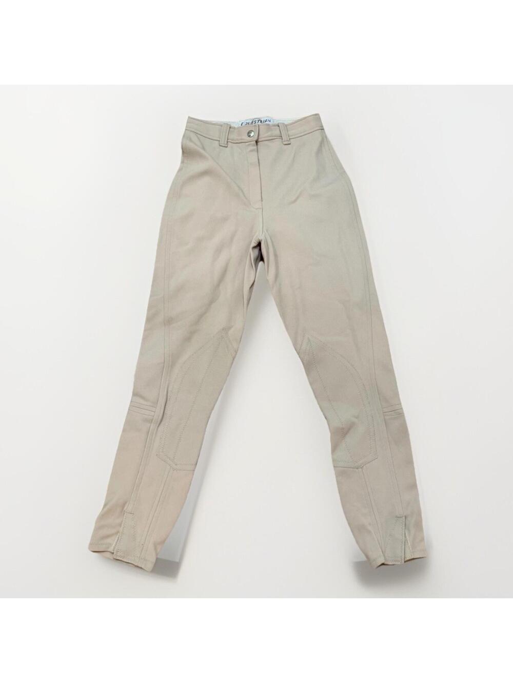 Equestrian Tan Riding Breeches Knee Patch Pants Women’s 24L USA Made